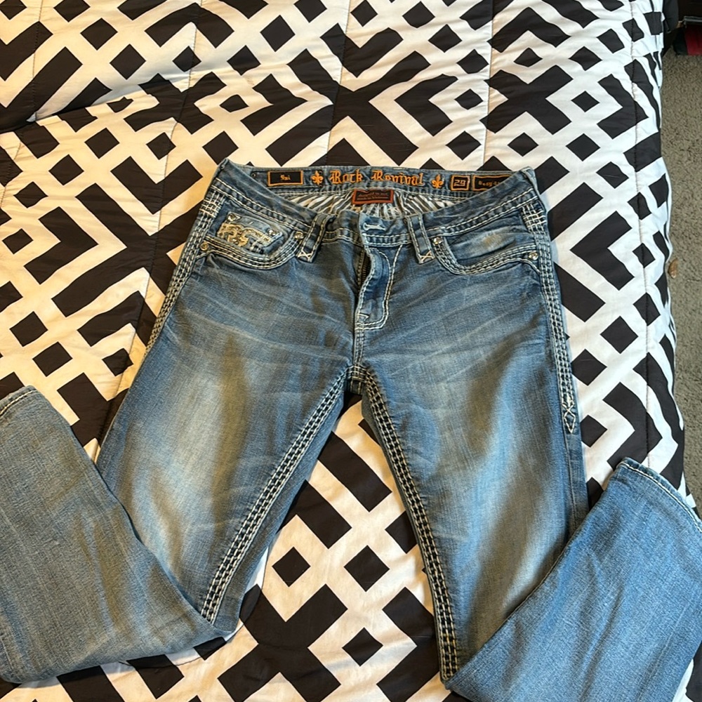 ROCK REVIVAL EASY STRAIGHT JEANS size 29
